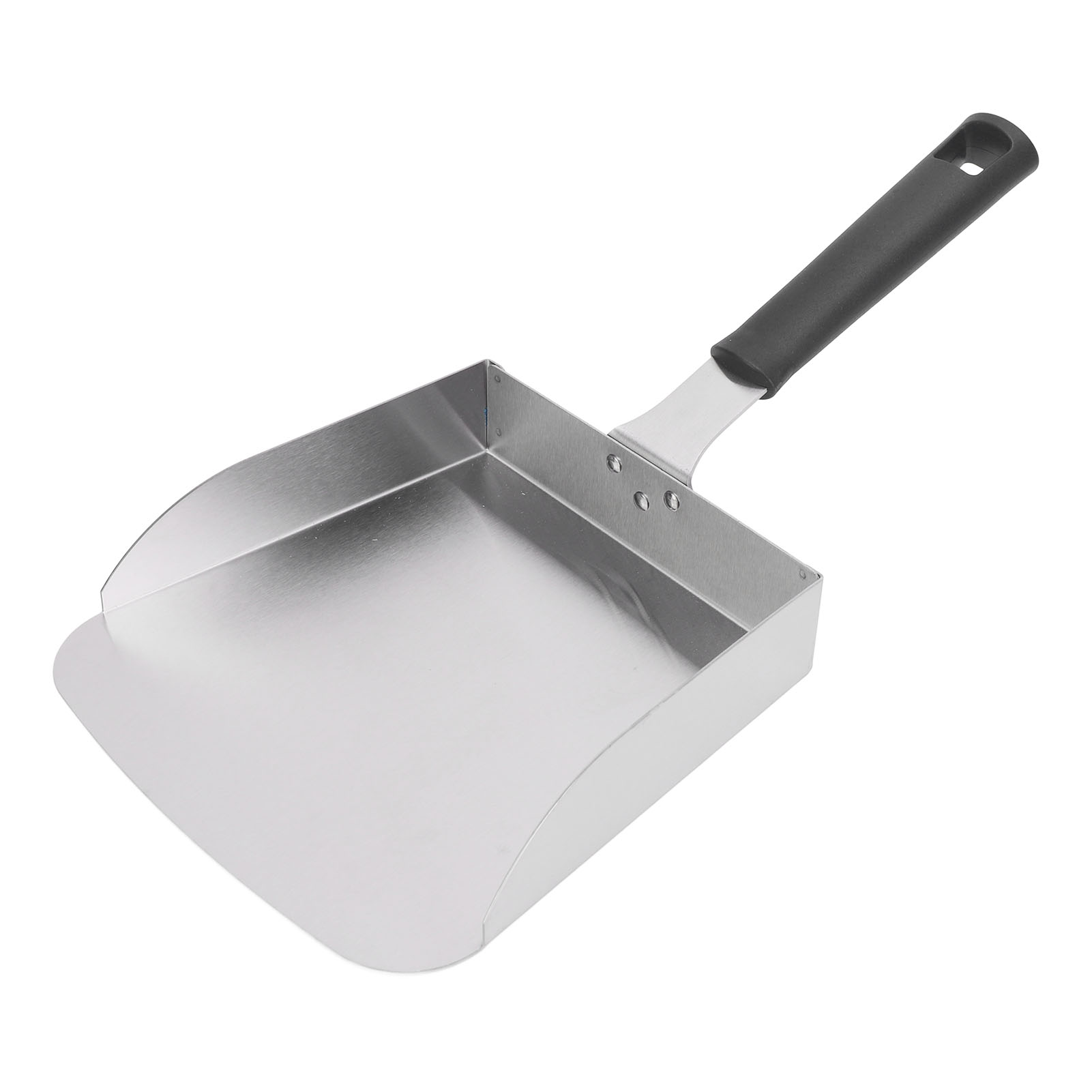 Professioneller Plancha Food Mover Grillspatel Aus Edelstahl Mit Griff Zum Pfannenrühren, Kochen Und Umstellen Von Speisen.