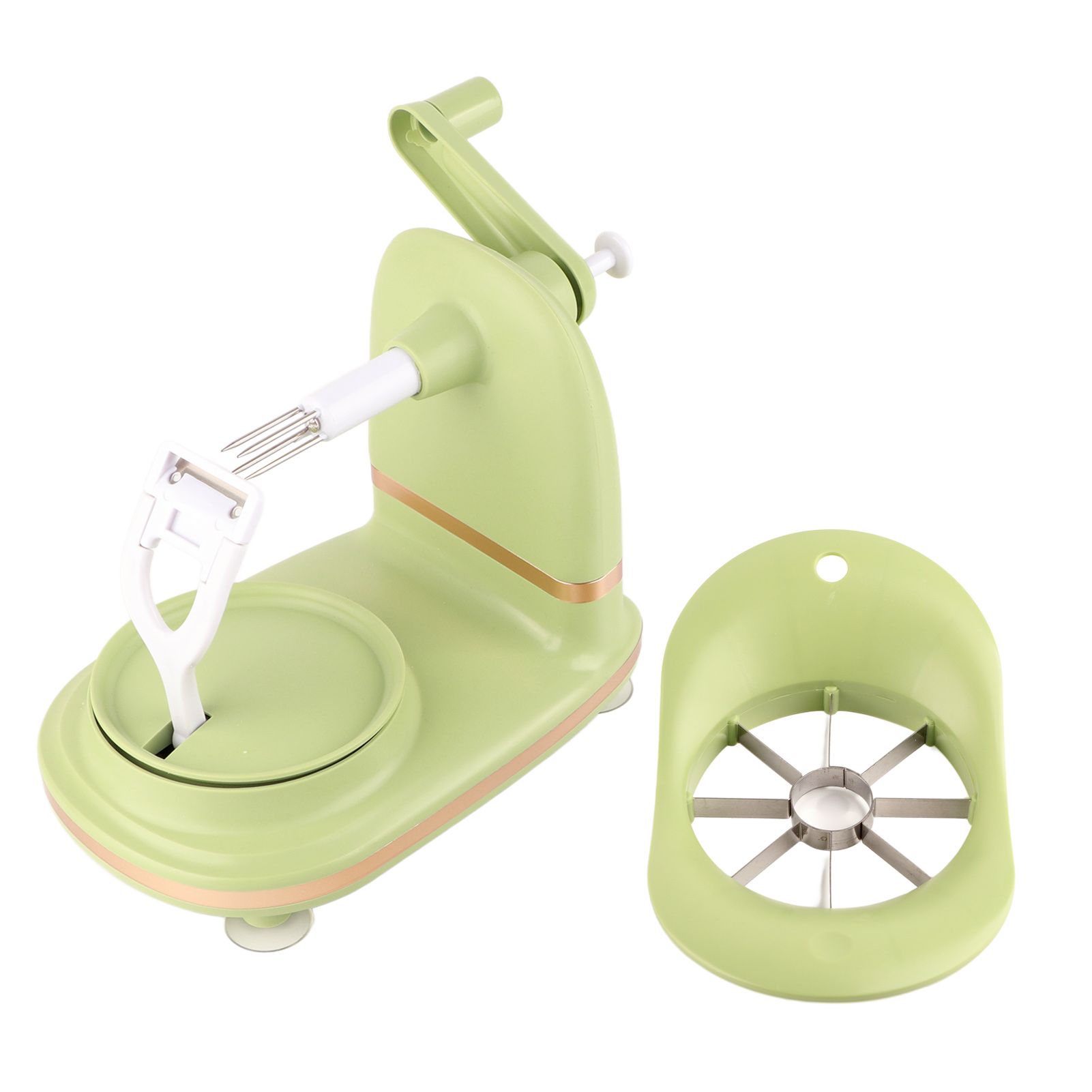 Obstschälmaschine, Mehrzweckkurbel Mit Pp-schneidwerk, Apfelschäler Aus Edelstahl Für Die Küche, Hellgrün.