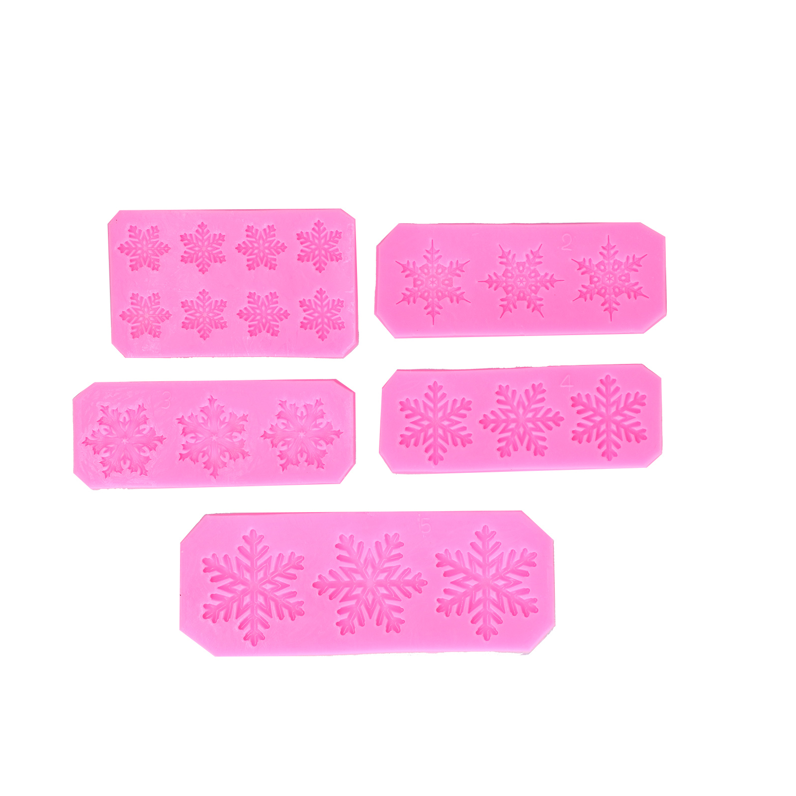 Silikon-schneeflockenformen, Antihaftbeschichtet, 5 Verschiedene Formen, Flexibel, Einfach Zu Verwenden, Zum Selbermachen, 5 Stück.