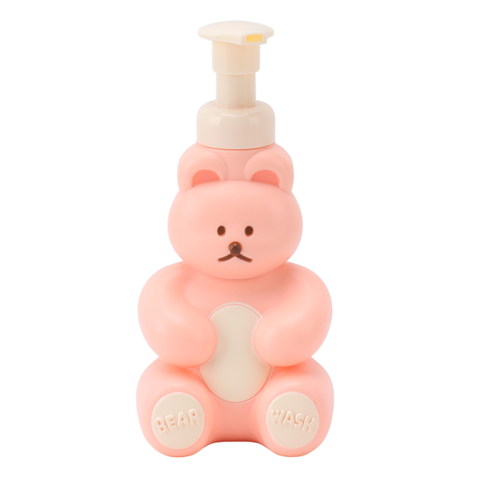 Leerer Flüssigseifenspender, Shampooflasche, Spülungsflasche, Duschbehälterpumpe Zum Waschen, In Form Eines Comic-bären, Klein, Rosa.