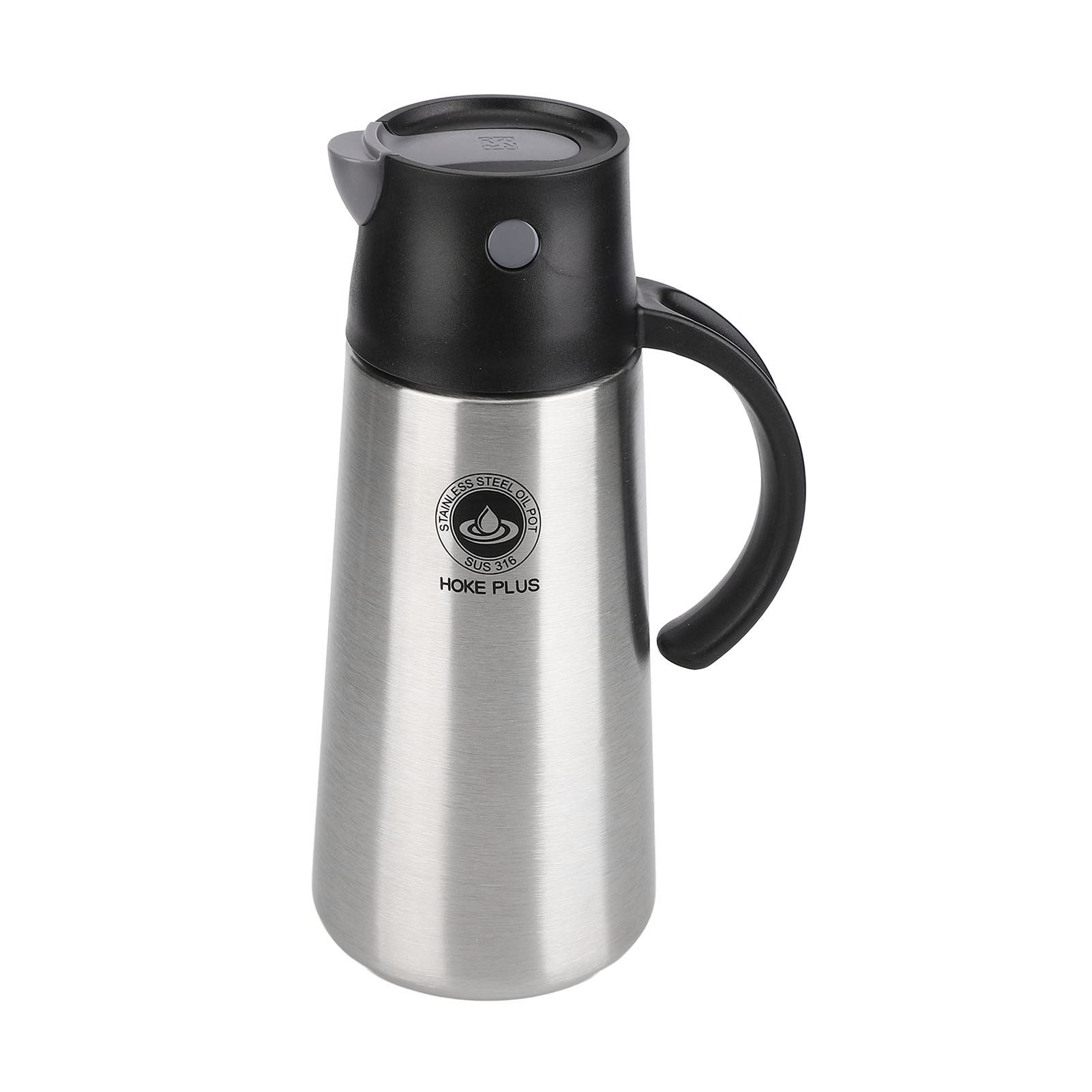 750 Ml Edelstahl-ölbehälter, Automatische Schüttelflasche, Lichtundurchlässig Und Antioxidativ Für Die Küche, Schwarz.