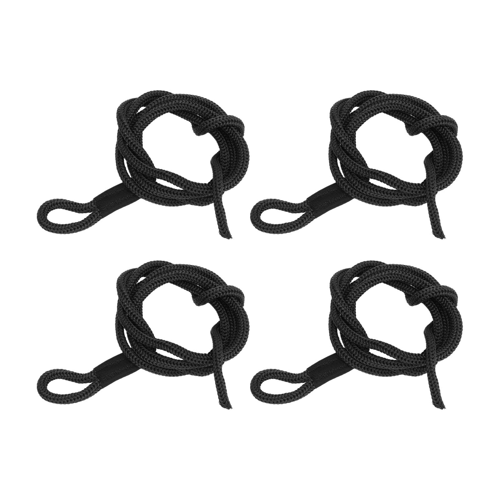 4 Stück Festmacherleinen 1,5 M Lang, Hochfestes Polyester, Verschleißfeste Bootsfenderleinen Für Den Marinebereich, Schwarz.