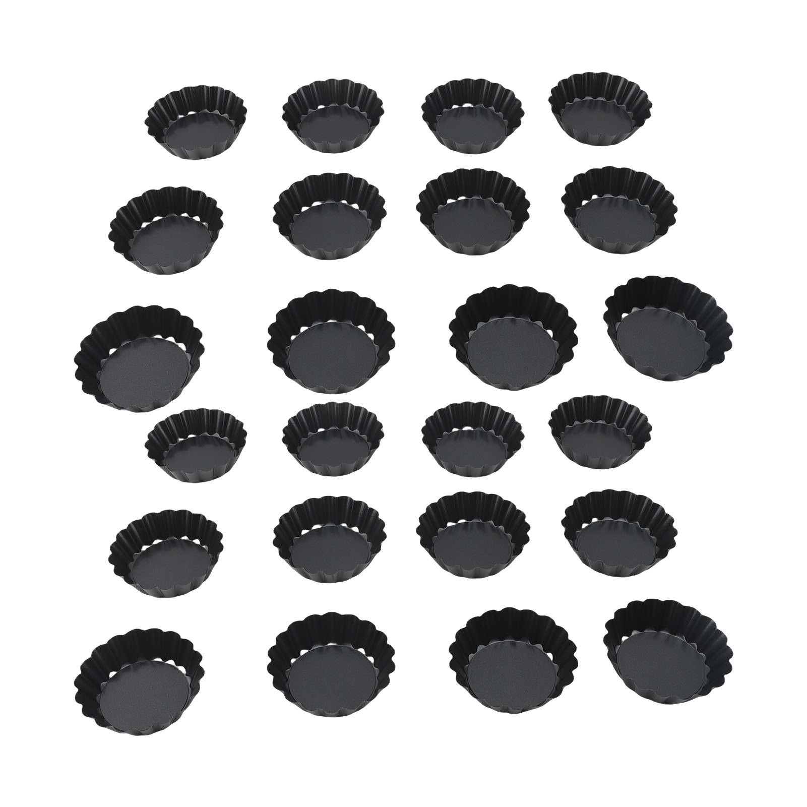 Mini-tarteförmchen (7,6 Cm Durchmesser) Mit Herausnehmbarem Boden, Runder Antihaftbeschichtung Und Geriffeltem Rand Für Tartes, Mousse, Kuchen, Desserts Und Backwaren, 24er-set.