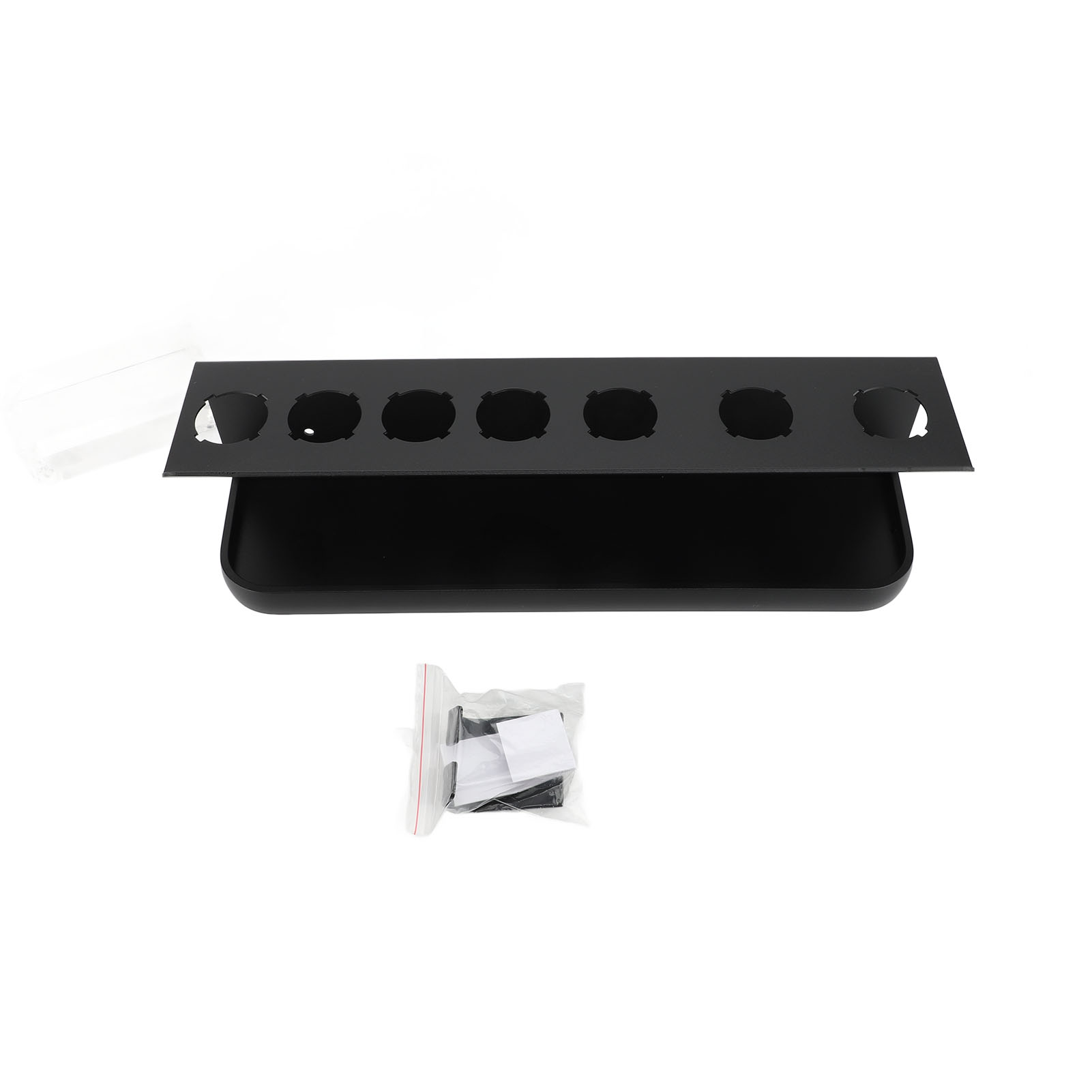 Wandmontierter Organizer Für Haarstylinggeräte, Multifunktionales Badezimmer-aufbewahrungsregal, Hohe Belastbarkeit, Komplett Aus Schwarzem Aluminium.