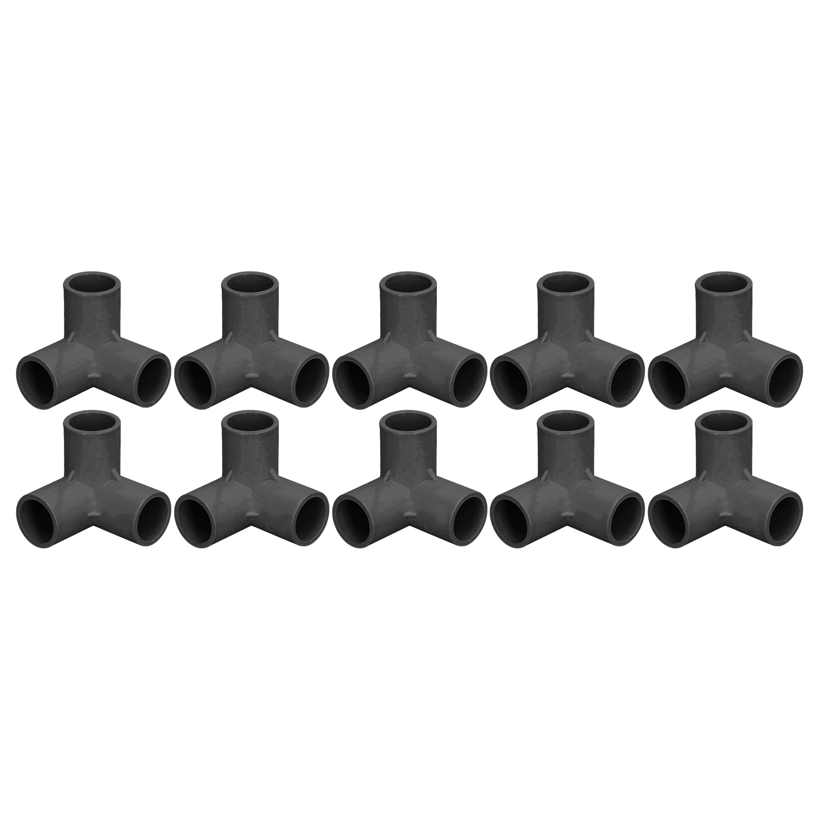 3-wege-rohrverbinder Aus Pvc-kunststoff, T-stück, Winkelverbinder, 25 Mm Innendurchmesser, Schwarz, 10 Stück.