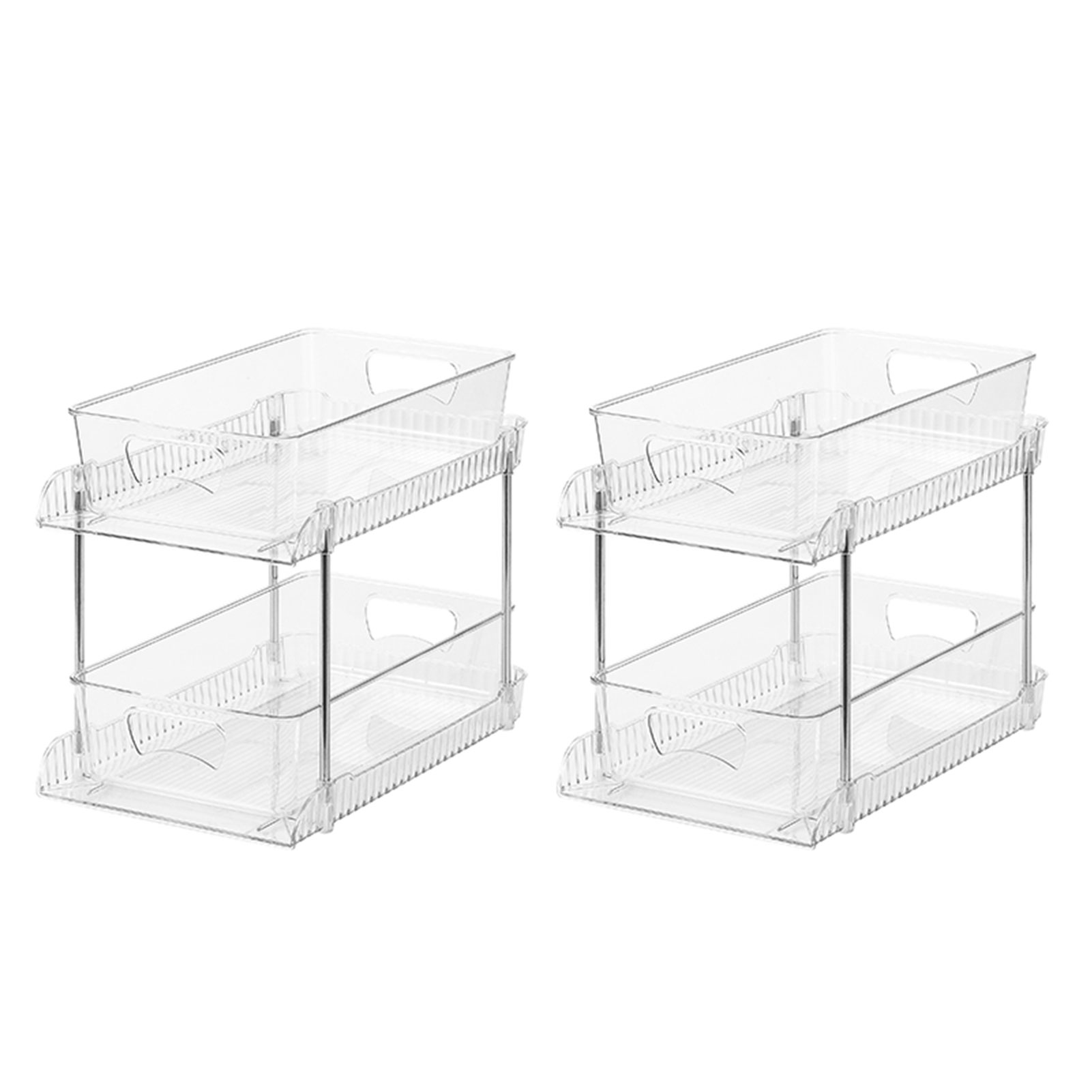 Transparente Badezimmer-organizer, 2er-pack Mehrzweck-schubladen Aus Kunststoff Mit Mehreren Ebenen Für Die Küche Unter Der Spüle.