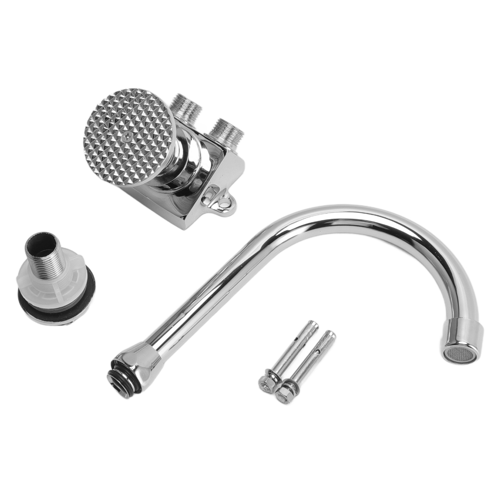 Fußpedal-waschtischarmatur, Küchenspülenarmatur, Bodenmontiertes Set, Doppelter Wasserauslass.