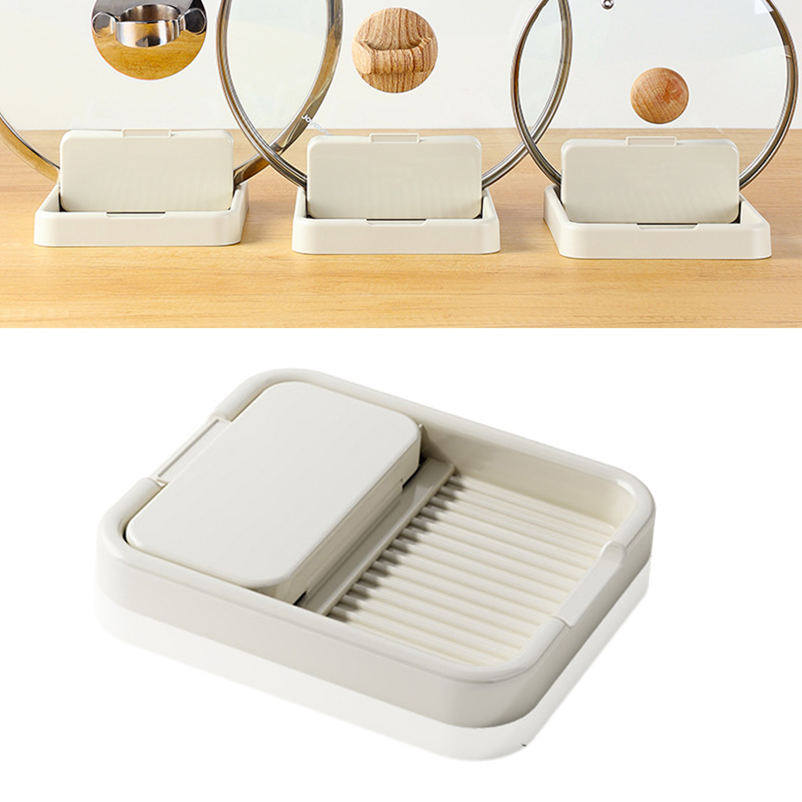 Faltbarer Topfdeckelhalter Mit Ablage Für Küchenutensilien, Multifunktionaler Pfannenwender, Essstäbchen Und Löffel Zum Kochen.