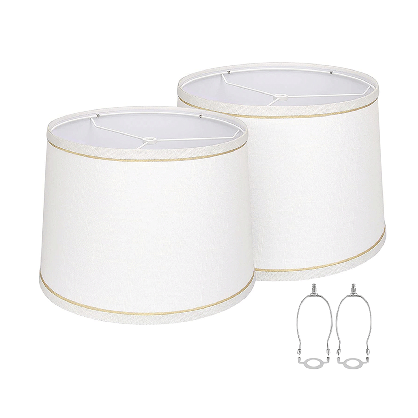 2 Sets Stofflampenschirme Für Steh- Und Tischlampen Im Amerikanischen Stil Mit E26-fassung Und Uno-loch.