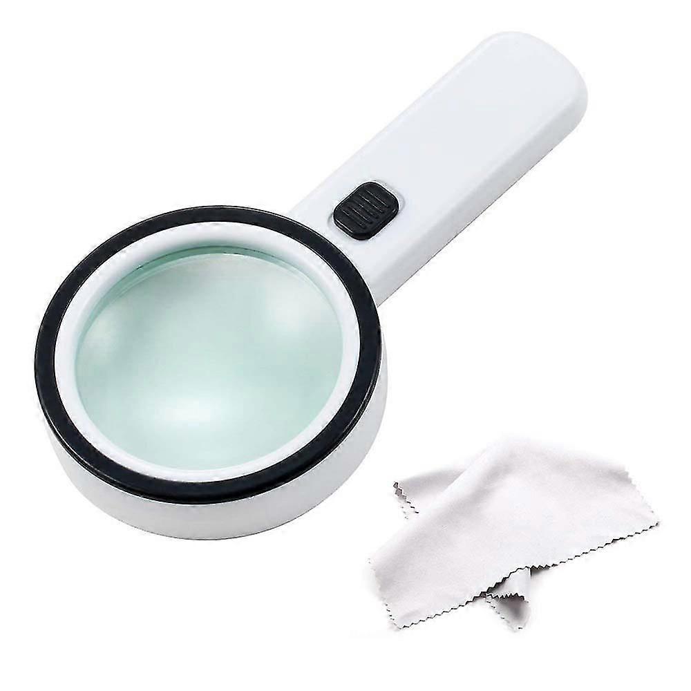 Extra Große, Robuste Handlupe Mit 12 Leds Und Uv-licht