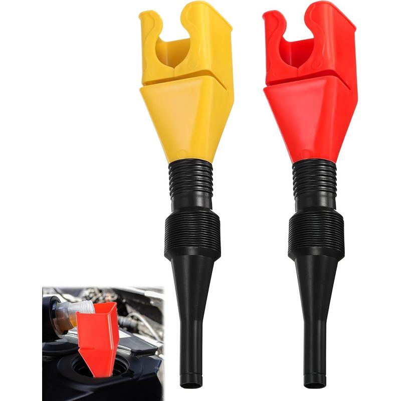 Set Mit 2 Kraftstofftrichtern, Flexible, Zusammenklappbare Benzintrichter, Motoröltrichter Mit Langem Hals Aus Kunststoff, Ablasswerkzeug Für Motorräder Und Autos, Kühlmittel