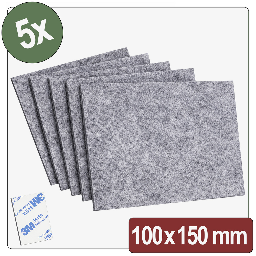 Quadrios 26sa115 Filzgleiter Selbstklebend, Rund Grau (l X B X H) 100 X 150 X 4 Mm 5 St.
