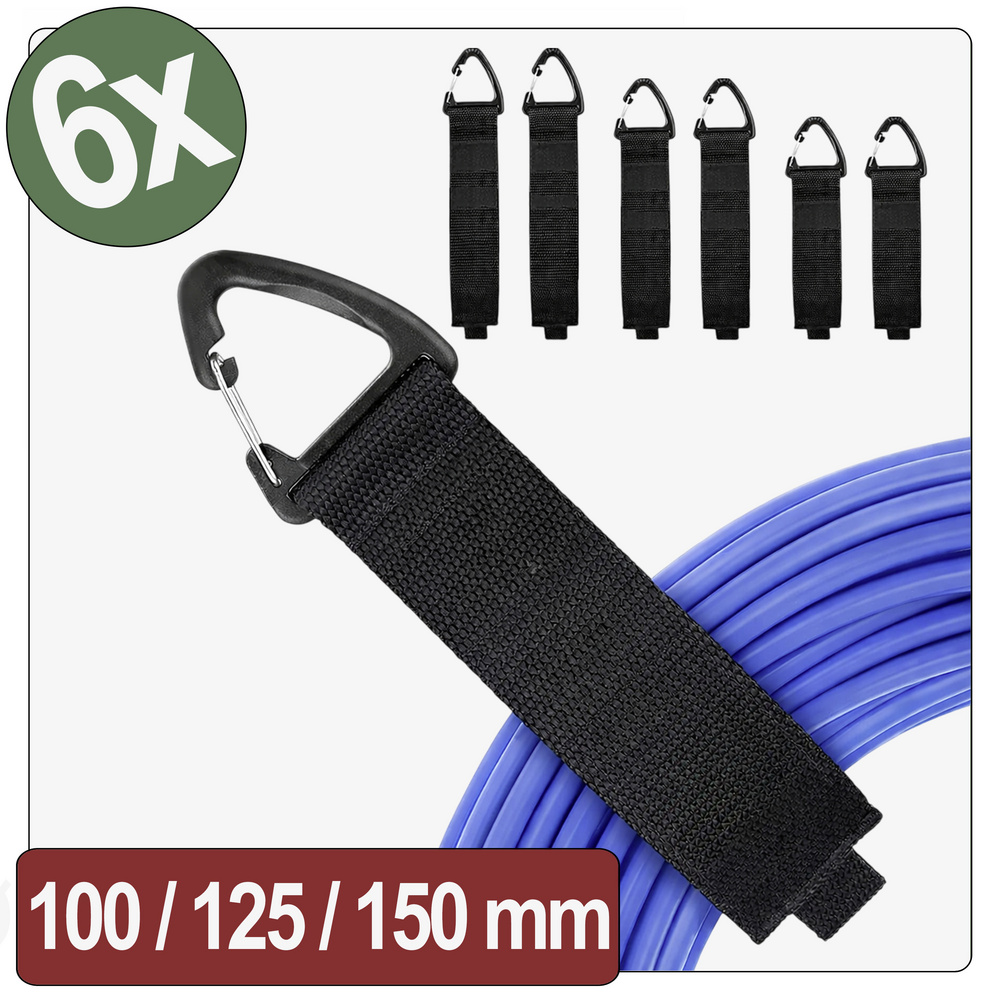 Quadrios 26ca802 Klett-gurt (l X B) 330, 390, 480 Mm, Mm, Mm X 38 Mm Schwarz 6 St.