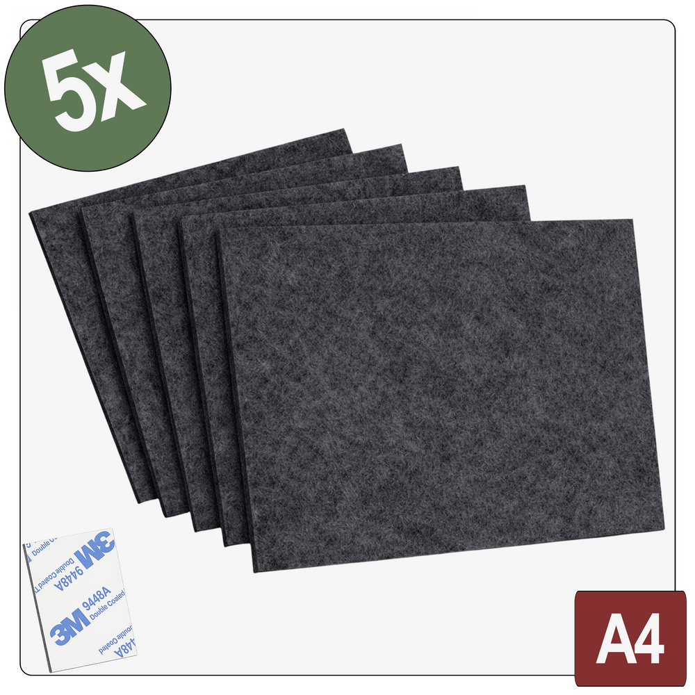 Quadrios 26sa142 Filzgleiter Selbstklebend, Rund Schwarz (l X B X H) 279 X 210 X 4 Mm 5 St.