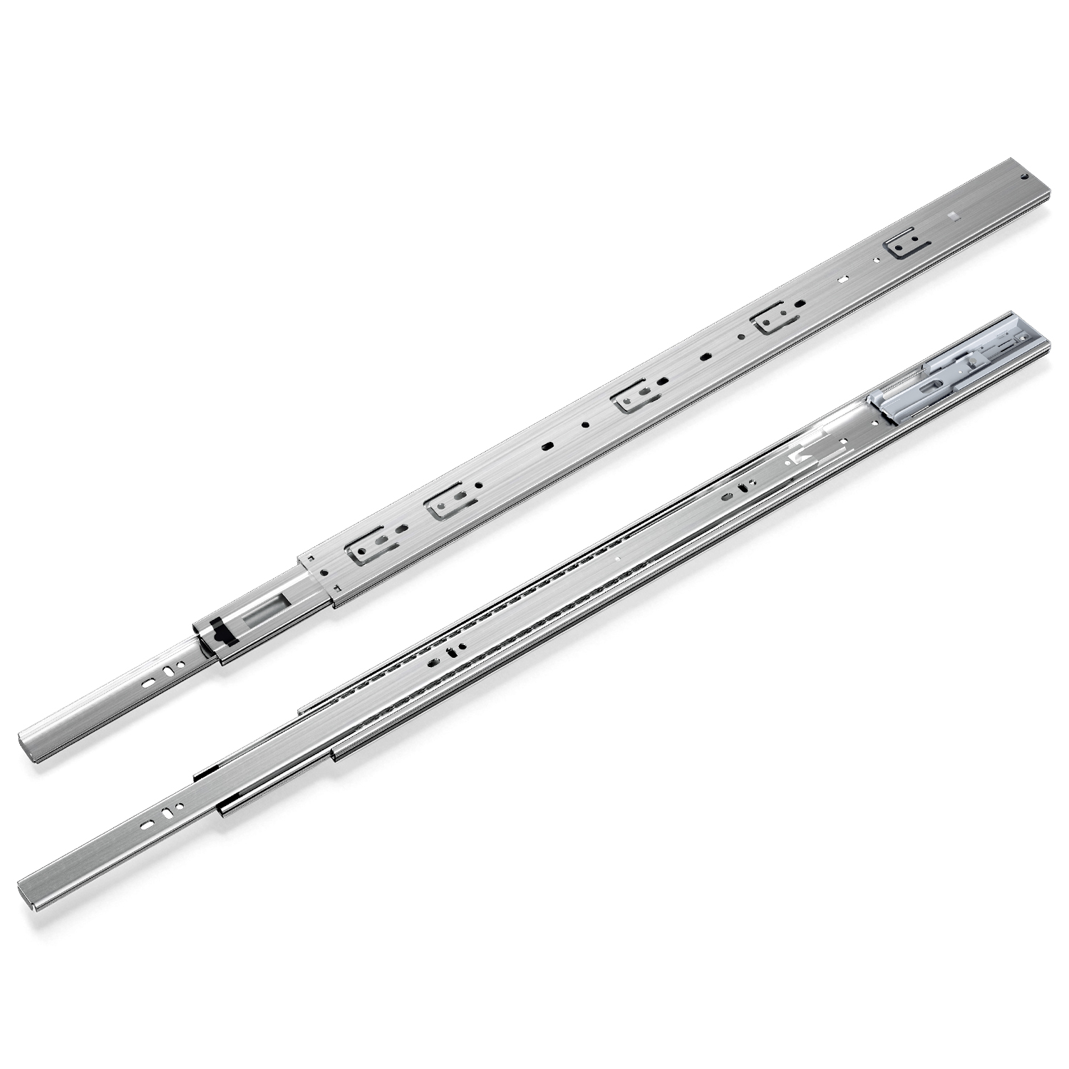 Randaco 1 Paar Schubladenschienen 650 Mm Vollauszug, 3-teilig, Softclose Mit Selbsteinzug, 45 Kg Tragkraft, Schubladenauszug Aus Stahl