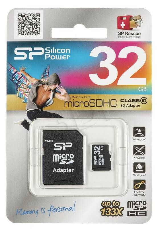 Silicon Power Microsdhc-speicherkarte 32 Gb Klasse 10 + Microsd-sd-adapter (sp032gbsth010v10sp)