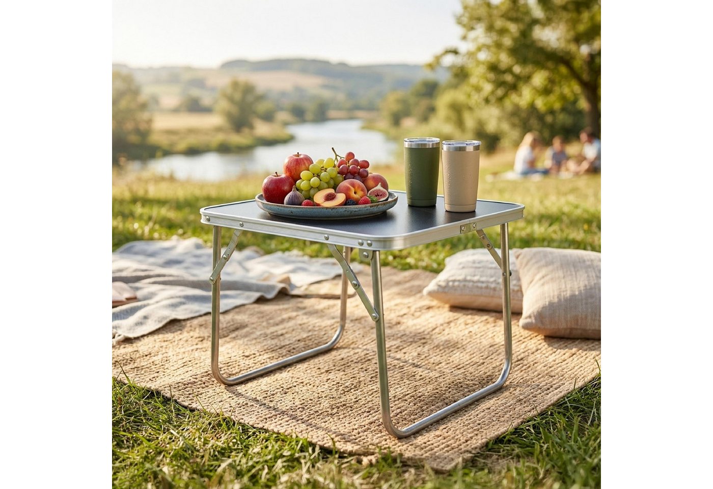 Mini Alu Campingtisch Schwarz Klappbar - 40 X 40 Cm - Outdoor Klapptisch Klein Belastbarkeit Bis 15 Kg Bild 4