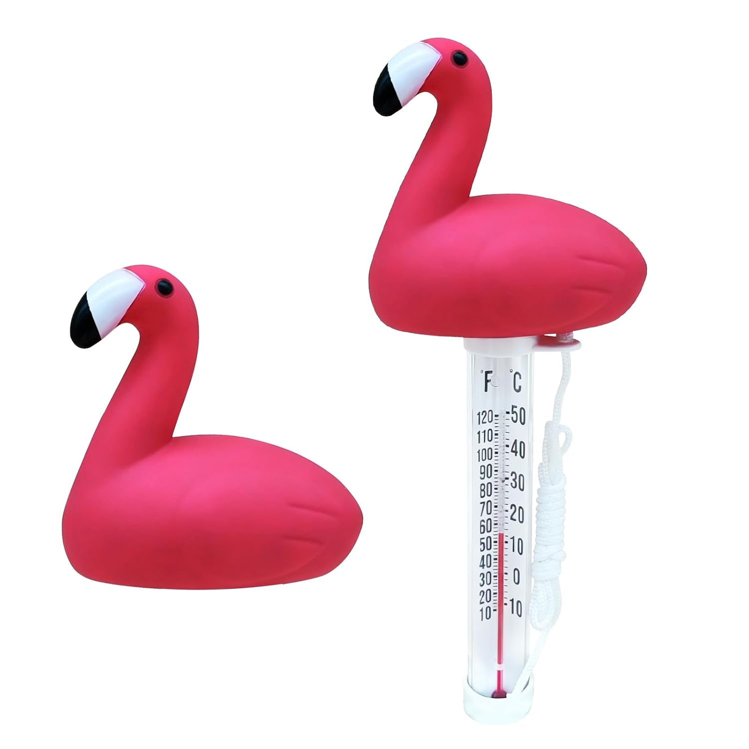 Schwimmendes Poolthermometer Mit Lustigem Tiermotiv, Unzerbrechliches Analoges Thermometer Mit Trageschlaufe, Geeignet Für Innen- Und Außenpools, Whirlpools, Teiche Und Aquarien (flamingo)