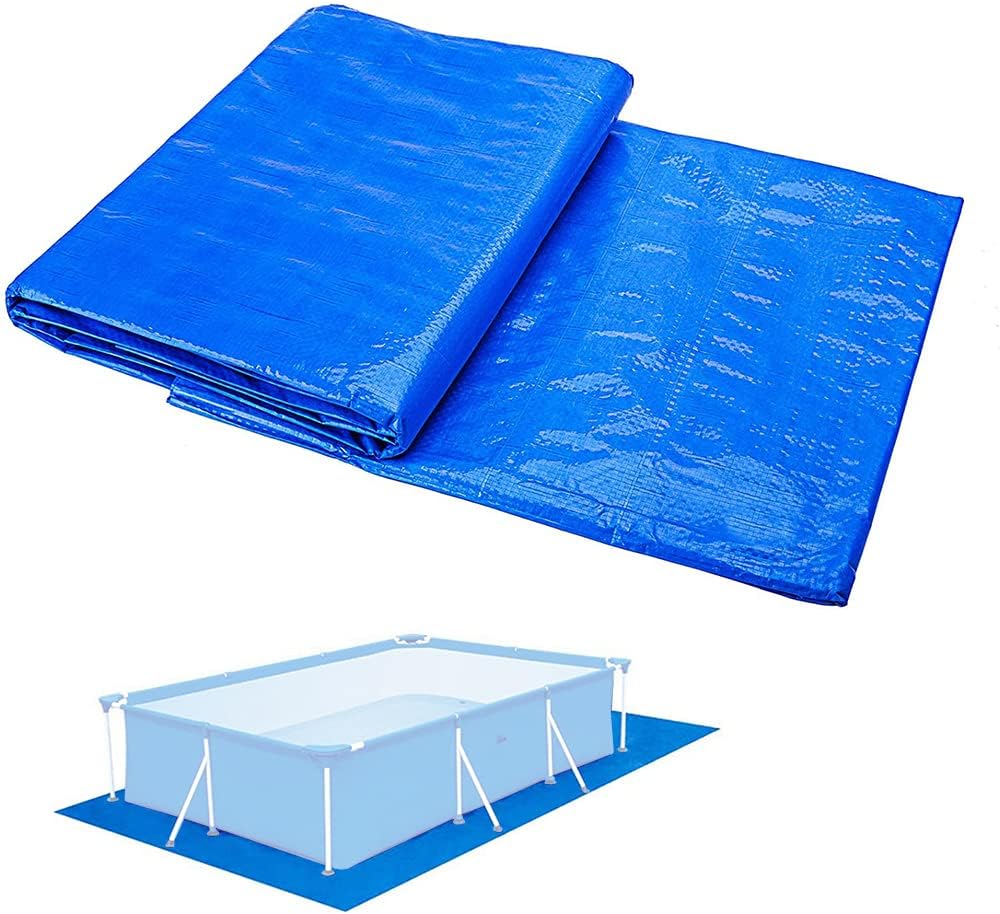 Tapis De Sol Pour Piscine, Bleu, Imperméable, Rectangulaire, Pliable, Pour Piscines Gonflables, Piscines Hors-sol, Bateaux Gonflables Et Pataugeoires, 295 X 206 Cm