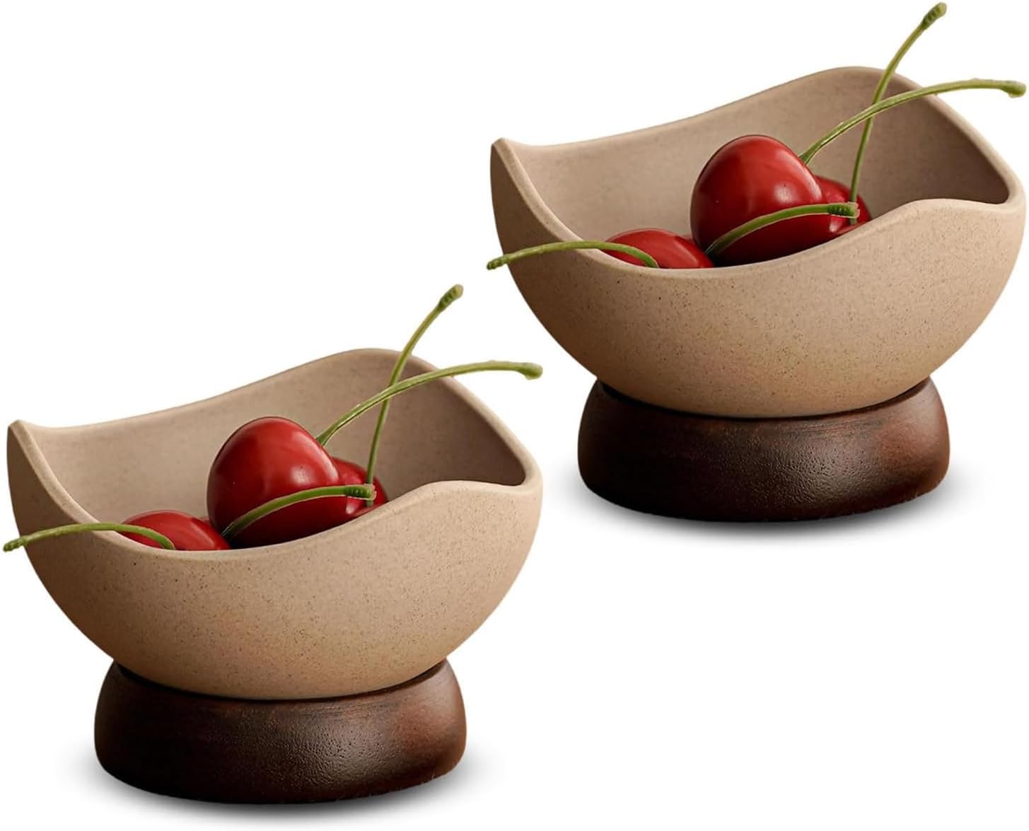 Ensemble De 2 Petits Bols À Dessert En Céramique, Bols À Salade De 100 Ml, Bols À Apéritif Vintage, Ensemble De Bols De Service Pour Desserts, Apéritifs Et Salades (marron)