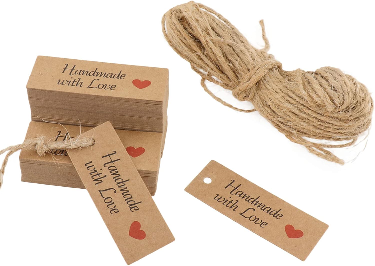100 Étiquettes Cadeaux Artisanales En Papier Kraft Vintage