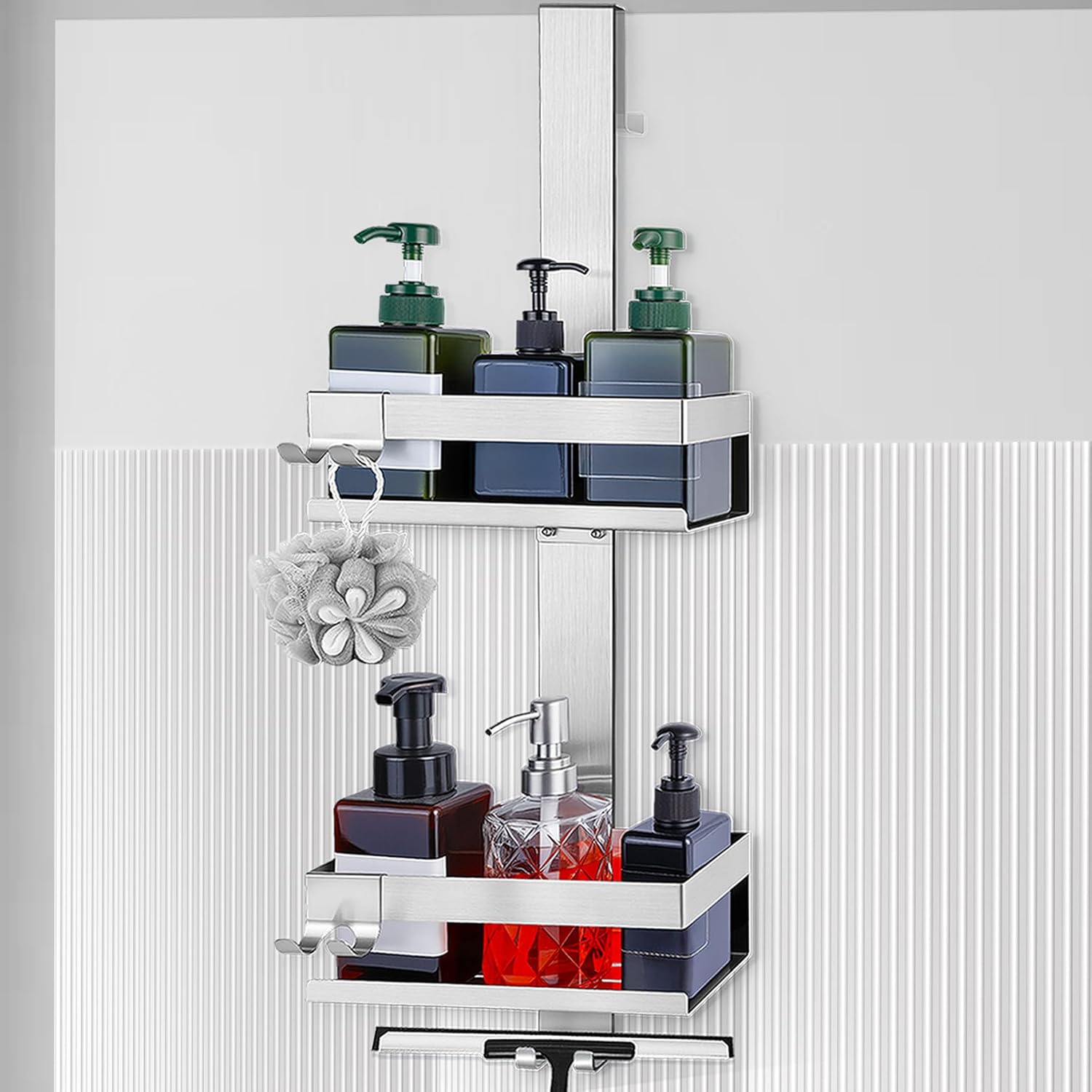 Étagère De Douche Suspendue, Étagère De Douche En Acier Inoxydable, Étagère De Douche Suspendue Sus304, Étagère De Douche Avec Crochets, Étagère De Douche Sans Perçage, Porte-shampoing Pour Douche, Po