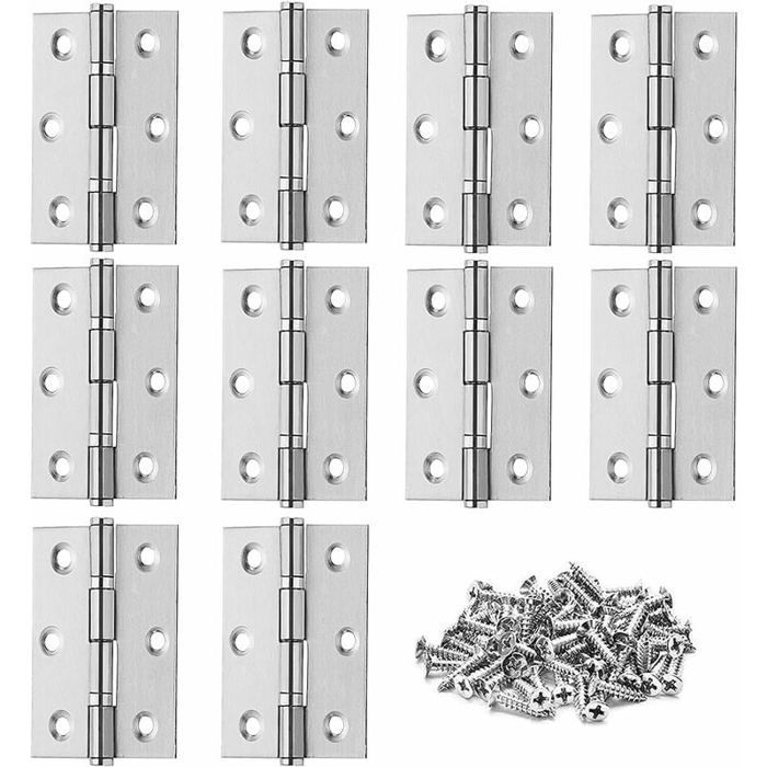 10-teiliges Set Türscharniere, Edelstahl, Verdeckte Scharniere, Geeignet Für Schranktüren/kleine Türen/schubladen/fenster/klaviere