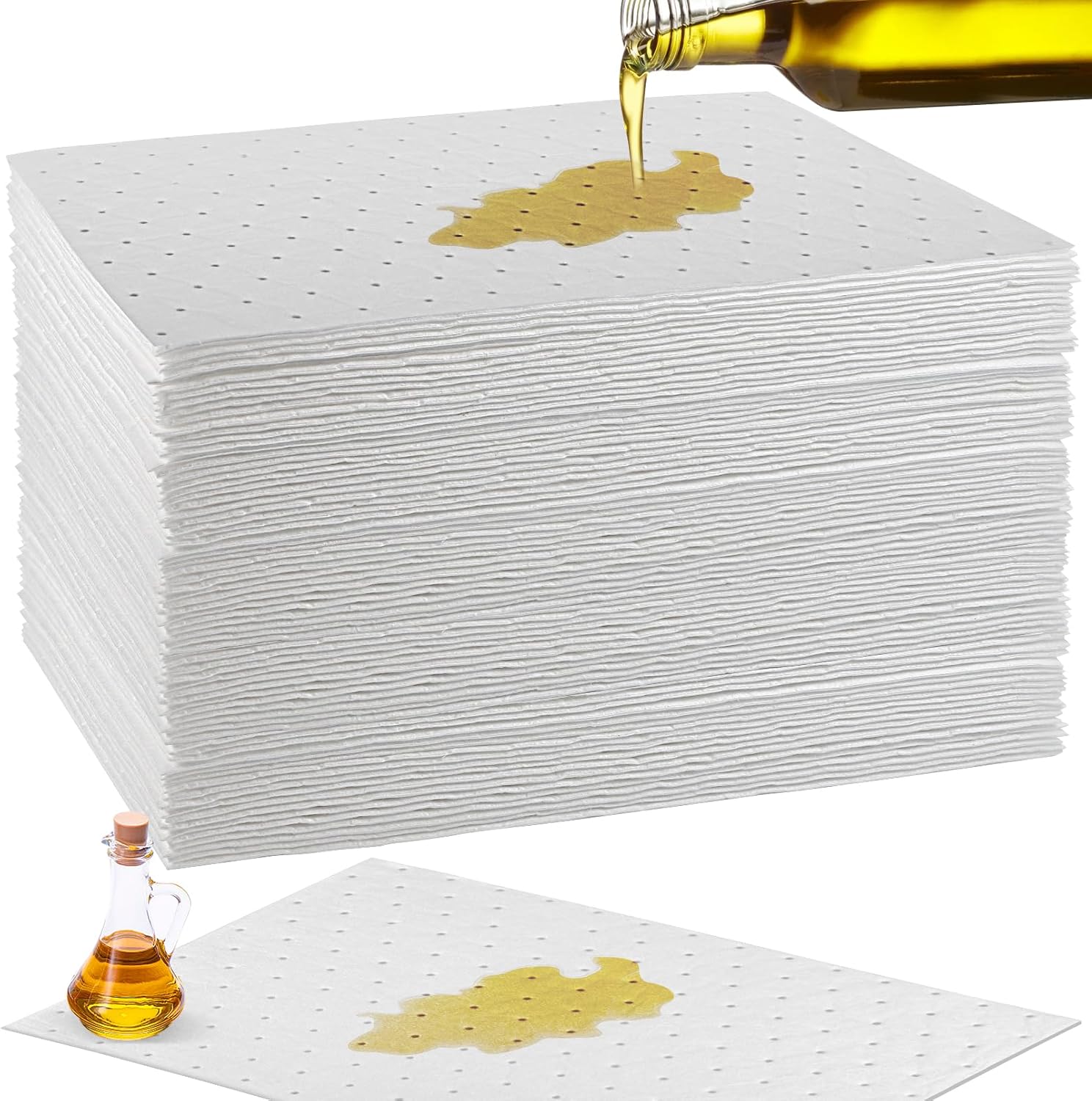 Lot De 50 Lingettes Absorbantes Pour Huile, Tapis Universel De Récupération D'Huile, 25 X 33 Cm, Lingettes Ultra-absorbantes, Coussinets Absorbants Pour Huile, Pour La Maison, La Cuisine, Le Garage, L
