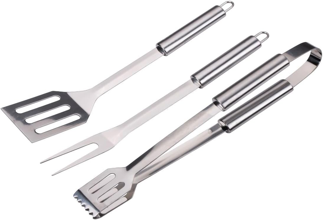 Ensemble De 3 Ustensiles De Barbecue – Pince Et Spatule En Acier Inoxydable – Fourchette À Viande – Ustensiles De Barbecue En Acier Inoxydable – Argent