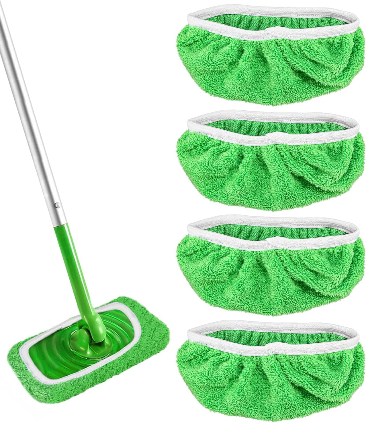 Lot De 4 Lingettes Réutilisables Pour Balai Swiffer Sweeper – Ensemble En Microfibre, Nettoyage À Sec Et Humide, Universel