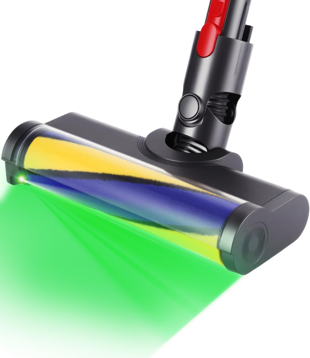 Brosse Compatible Avec Les Turbobrosses Électriques Dyson V7, V8, V10, V11 Et V15, Dotée D'Un Mécanisme De Dégagement Rapide, D'Une Brosse En Velours Microfibre Et D'Un Éclairage Led. Accessoire Idéal