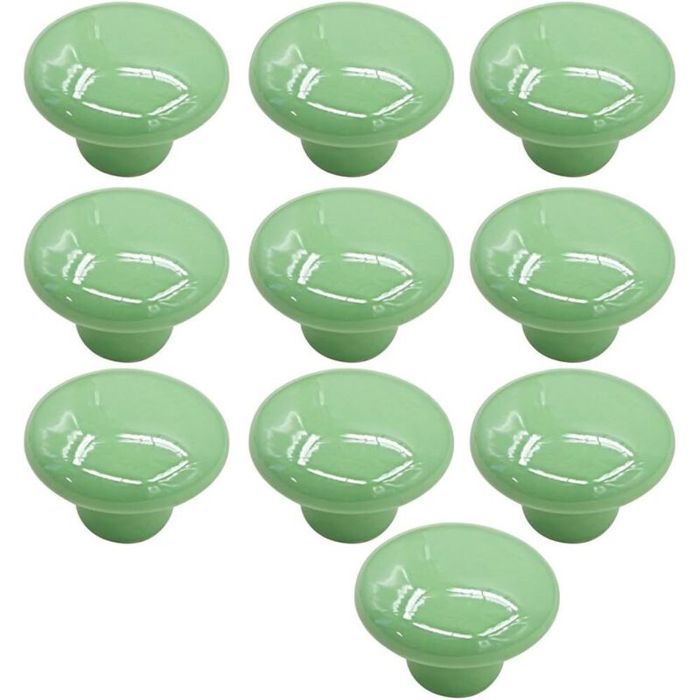 10 Keramik-türgriffe, Küchenschrank-schubladengriffe, Grün, 33 Mm