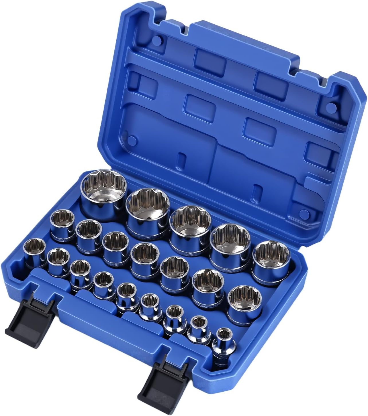 Jeu De 21 Clés À Douille, 12 Pans, 1/2 Pouce, Jeu De Clés À Douille Multi-dents, 1/2 Pouce, 8-36 Mm Cr-v, Jeu De Clés À Douille Multi-dents, 12 Pans