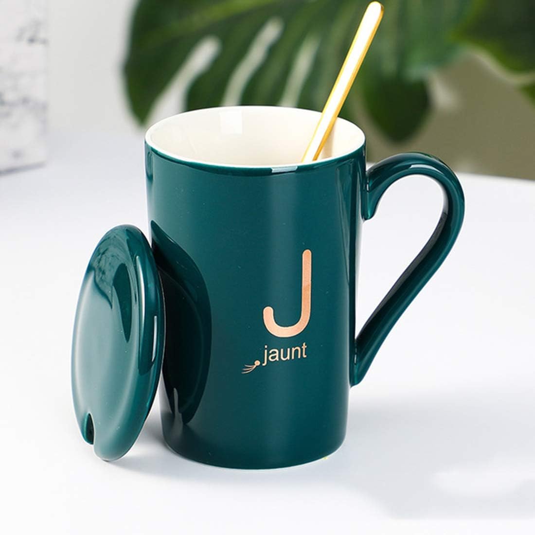 Mug En Porcelaine Fine Avec Initiales Pour La Maison, Le Bureau Et Les Cadeaux Personnalisés J