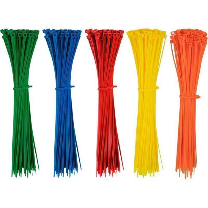Farbige Kabelbinder Aus Kunststoff – 500 Stück – 200 Mm X 2,8 Mm – Selbstsichernd – Uv-beständig – Ny 66