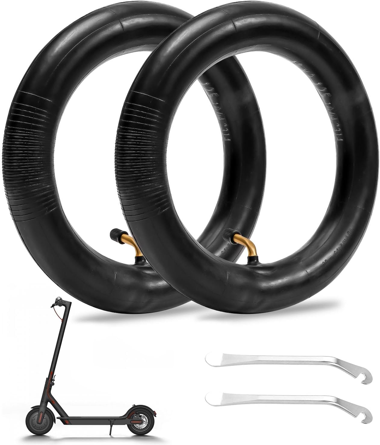 Chambre À Air Renforcée 10 X 2,125 Pour Trottinettes Électriques Xiaomi, Chambre À Air Renforcée De 10 Pouces, Double Pneu De Rechange Avec Valve À 45°