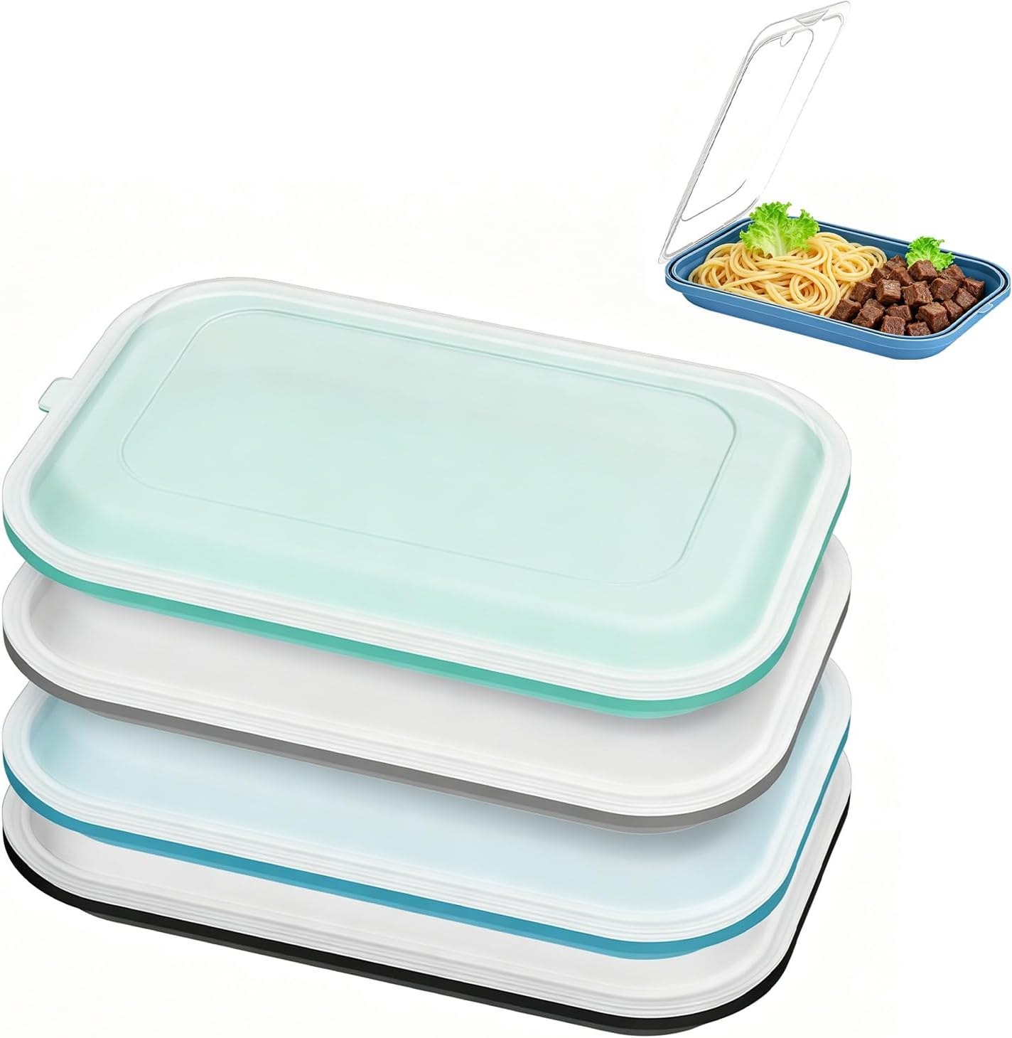 Ensemble De 4 Boîtes De Rangement Empilables Avec Couvercles Pour Réfrigérateur, Micro-ondes Et Four (-20°c À 230°c), Idéales Pour Conserver Saucisses, Fromage Et Bien Plus Encore.