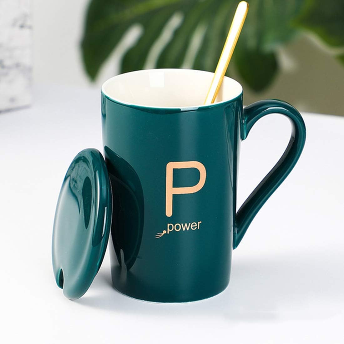 Mug En Porcelaine Fine Avec Initiales Pour La Maison, Le Bureau Et Les Cadeaux Personnalisés P