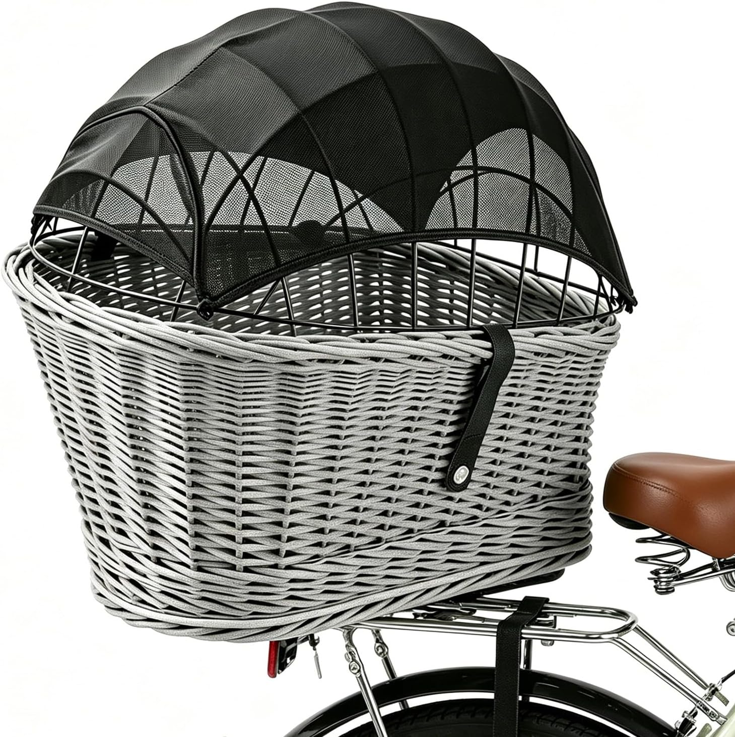 Pare-soleil Pour Panier De Vélo Arrière Pour Chien, Respirant, Coupe-vent, Anti-poussière, Sûr, Stable, Pliable, Protection Solaire Pour Chiens, Compatible Avec La Plupart Des Paniers De Vélo
