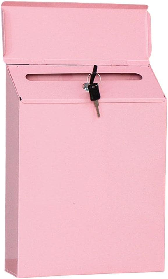 Boîte Aux Lettres En Acier Galvanisé, Boîte Aux Lettres Suspendue Sécurisée, Boîte Aux Lettres Murale Extérieure, Boîte Aux Lettres Avec Rabat De Protection, Rose