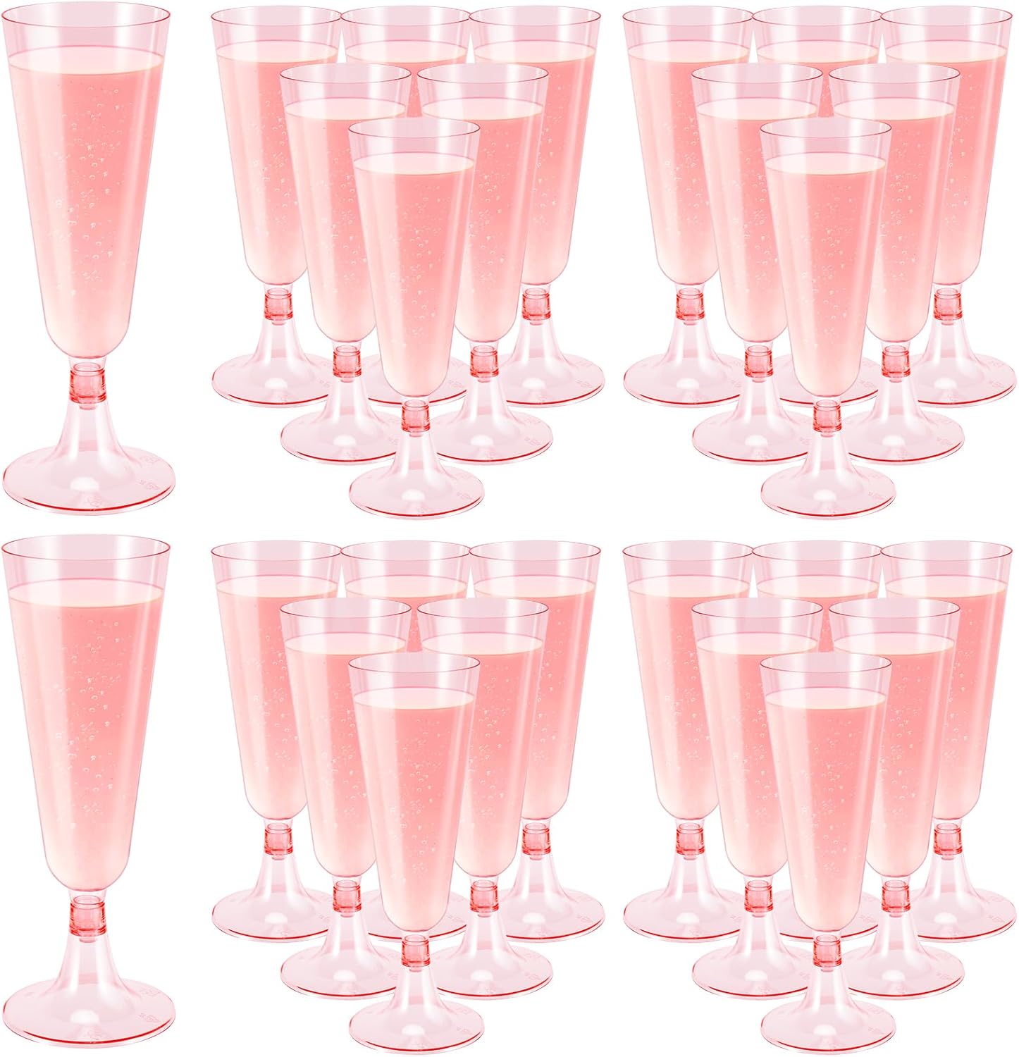 Lot De 40 Flûtes À Champagne, 133 Ml (4,5 Oz), Flûtes À Champagne Roses, Flûtes À Champagne Réutilisables, Flûtes À Champagne Élégantes Pour Réceptions, Mariages, Fêtes D'Anniversaire (roses)
