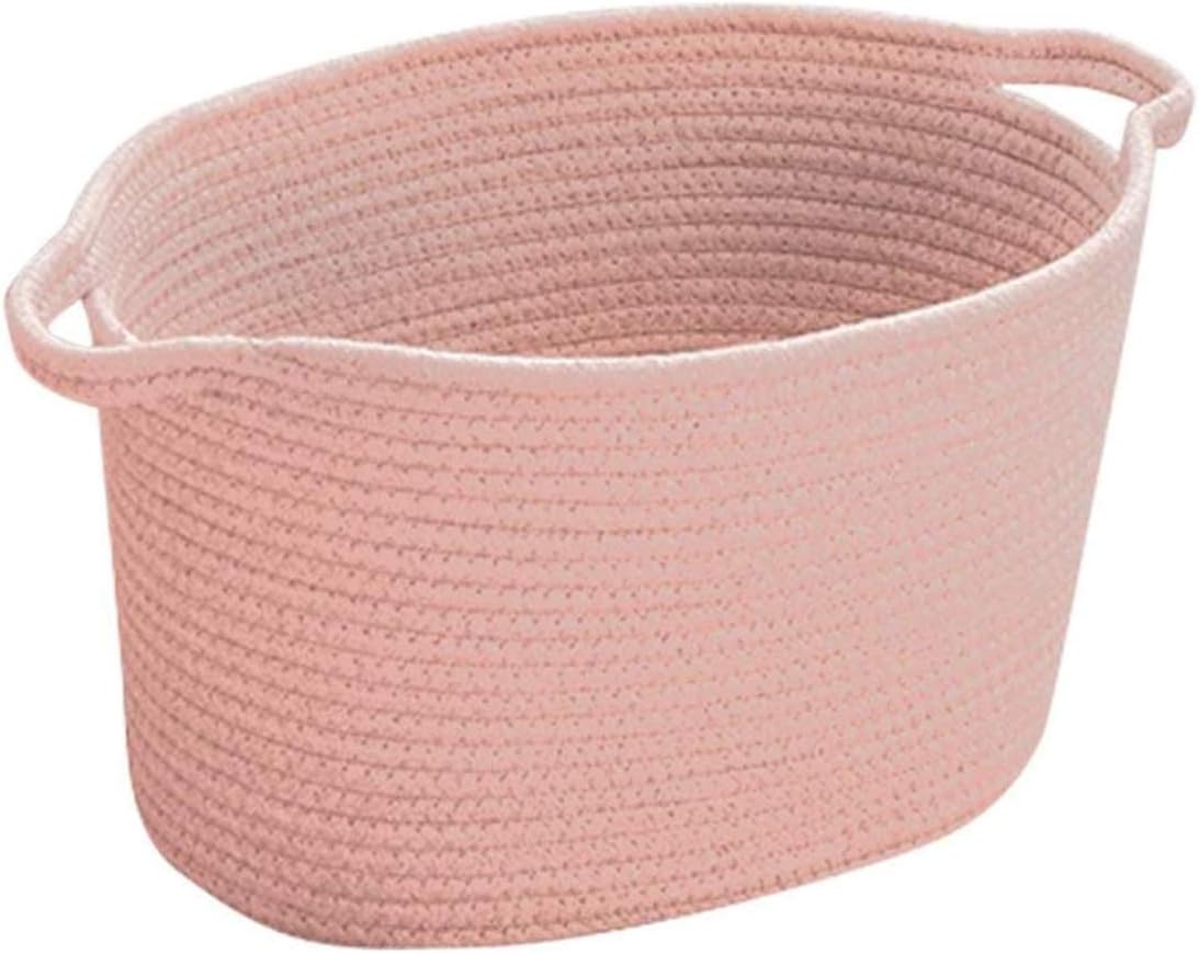 Panier À Linge En Corde De Jute Naturelle, Pliable, Jouet, Collection Variée, Tissu, Rose, 46 X 30 Cm