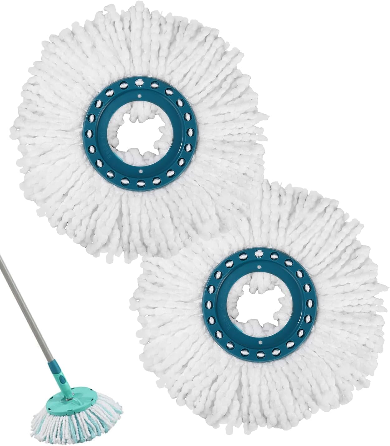 Lot De 2 Têtes D'Essuie-glace De Rechange, Têtes En Microfibre De Rechange, Chiffon D'Essuie-glace Rotatif Pour Systèmes D'Essuie-glaces Leifheit Clean Twist, Tête Pivotante Universelle En Microfibre