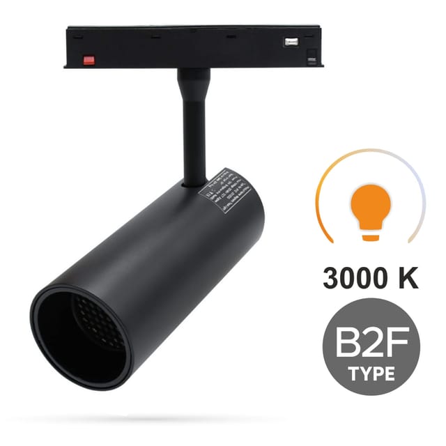 Led-schienenstrahler 20 W, 3000 K Warmweiß, Typ B2f Für Magnetschienen Smart Track 48 V Dc