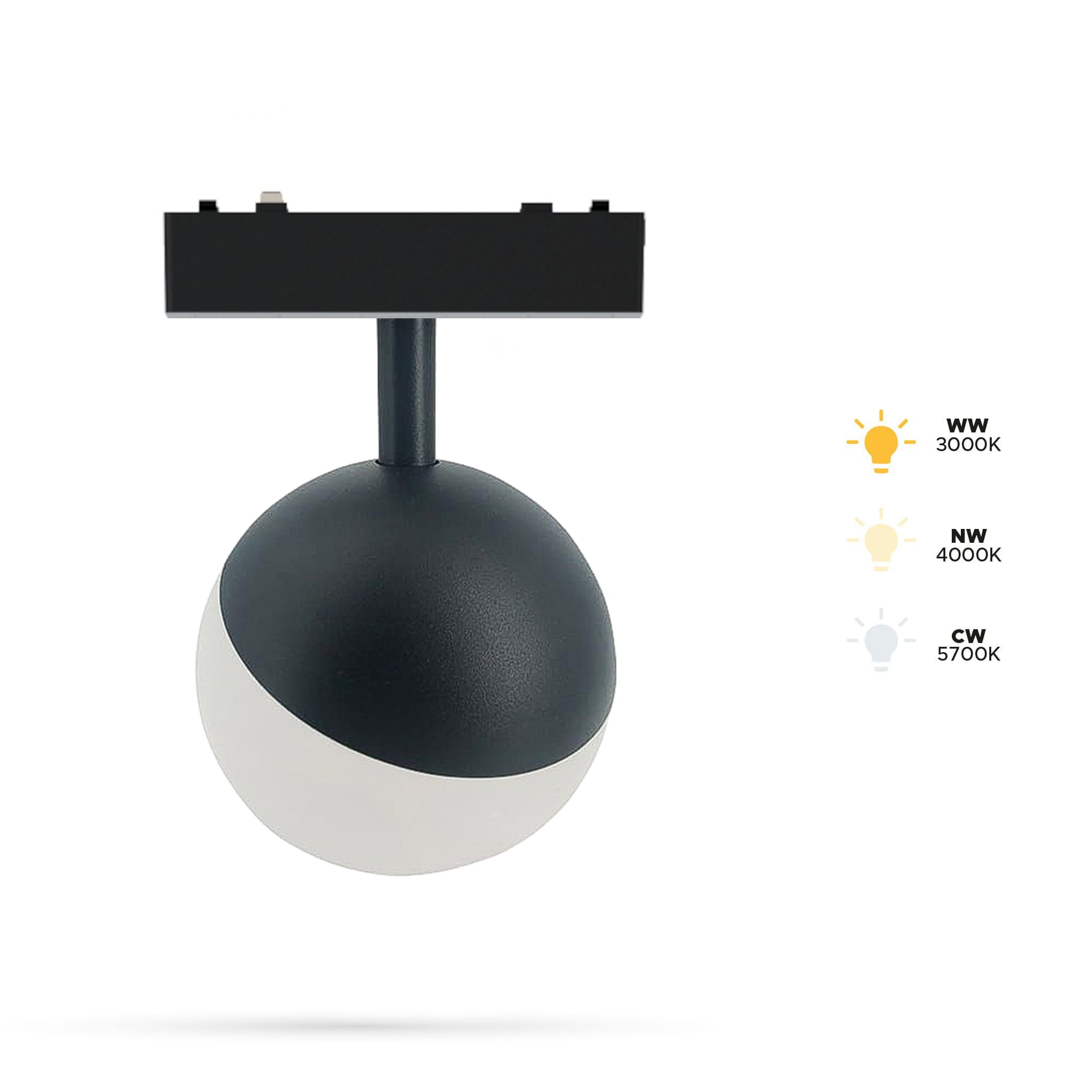 6-w-d-kugellampe Für Magnetschienen Slim Track 48 Vdc 3cct 3000 K, 4000 K, 5700 K