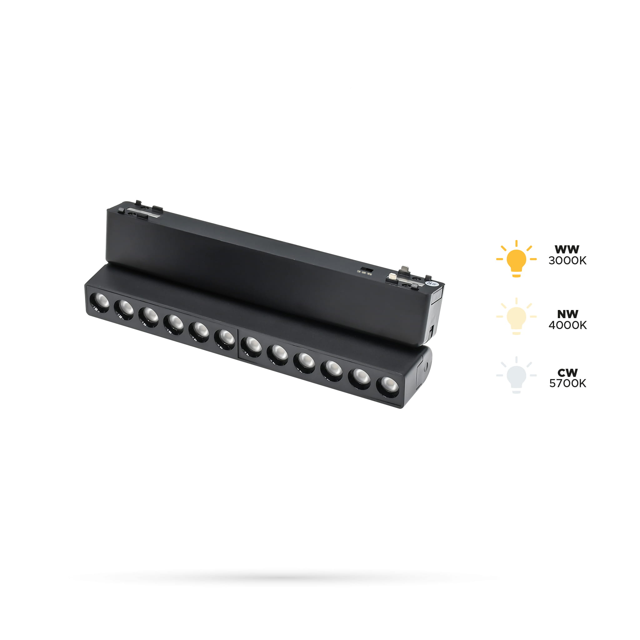 Grille Reg 12w Zs12 Linear-spotlight Für Slim Track Und Fiberflex Schienen 48vdc 3cct 3000k, 4000k, 5700k