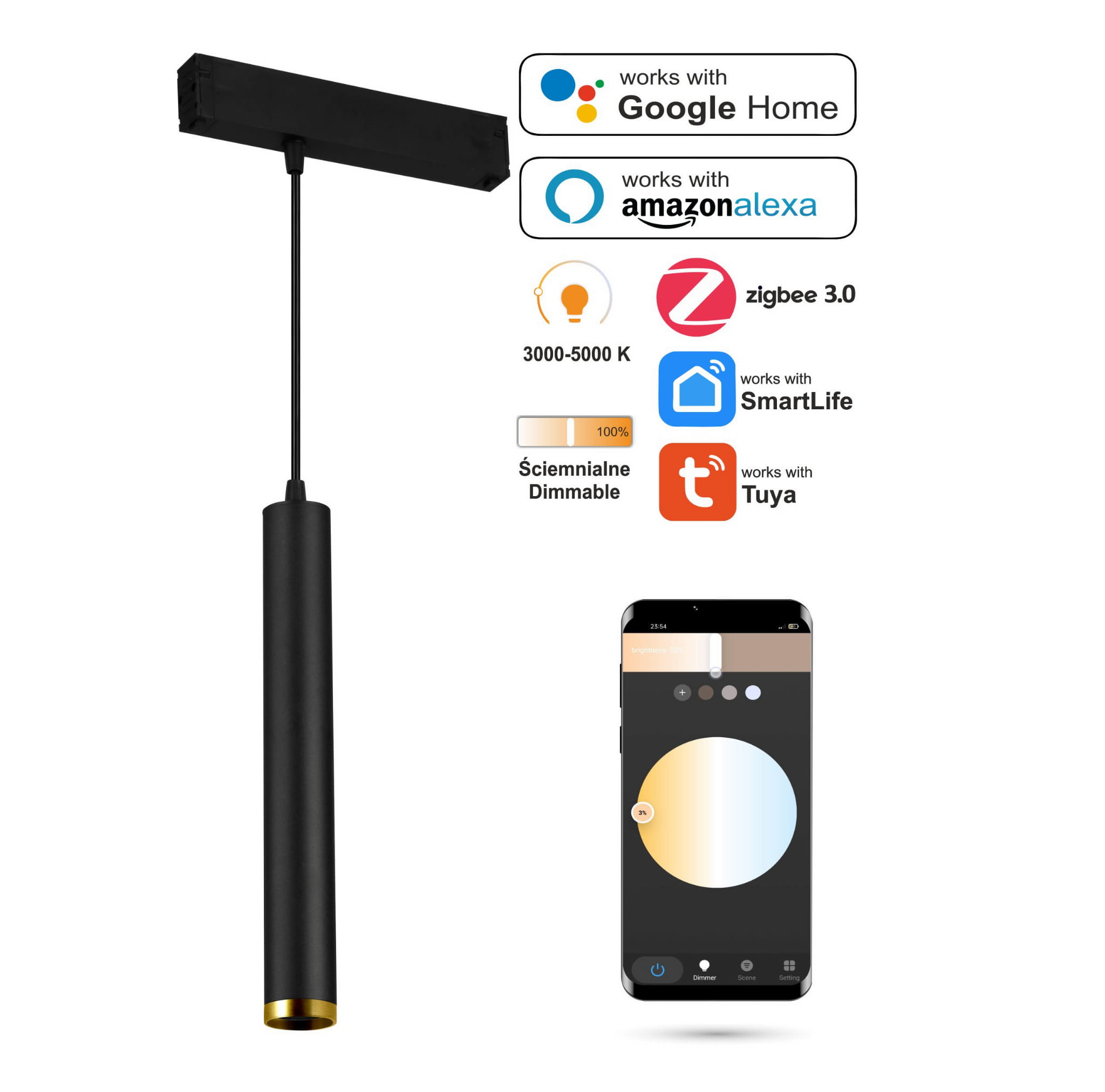 Wifi-zigbee-led-pendelleuchte 10w Für Magnetschienen Smart Track 230vac 3000-5000k Dimmbar