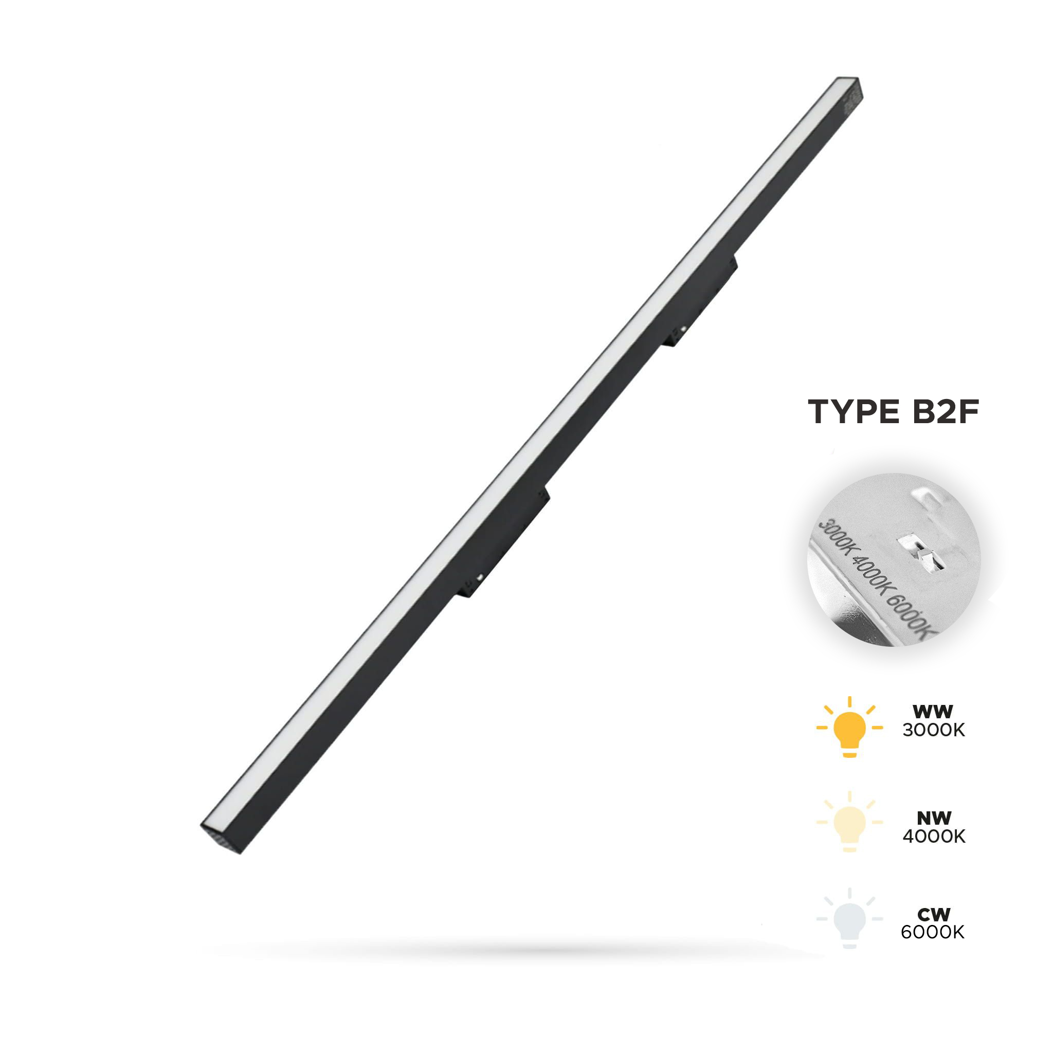 Led-flutlichtstrahler 40 W, 3 Cct, Typ B2f Für Magnetschienen Smart Track 48 Vdc