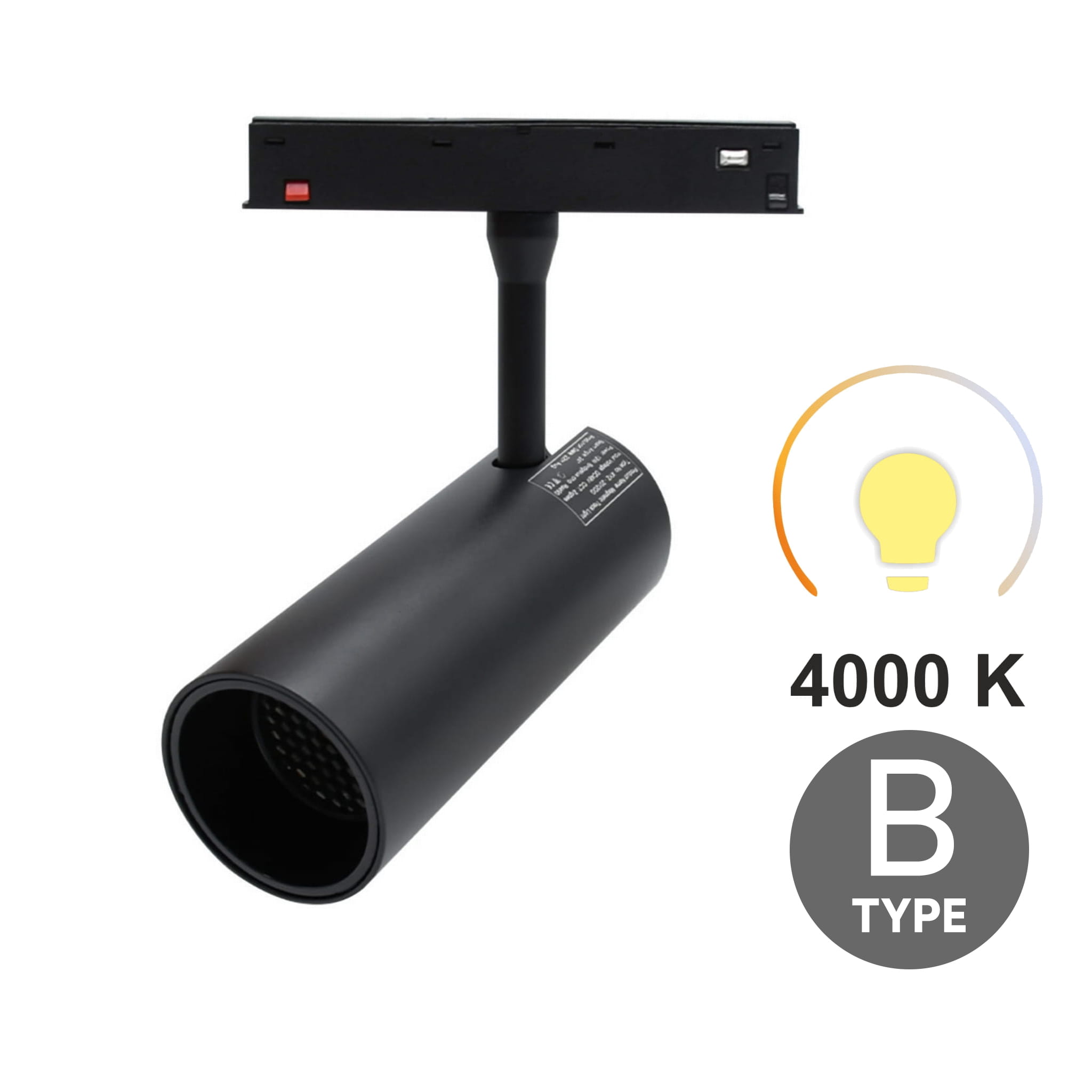 Led-schienenstrahler 12 W 4000 K Neutralleiter Typ B Für Magnetschienen Smart Track 48 V Dc