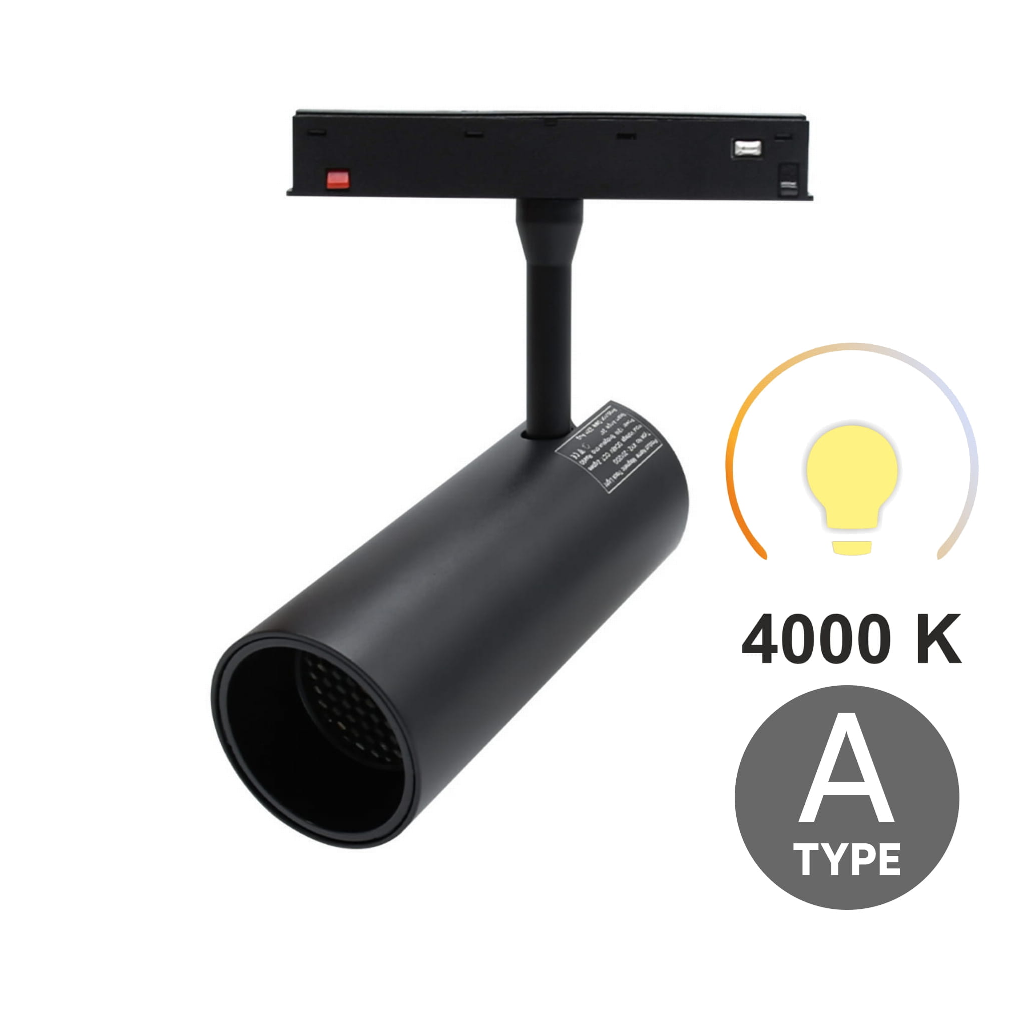 Led-schienenstrahler 12 W 4000 K Neutralleiter Typ A Für Magnetschienen Smart Track 48 V Dc